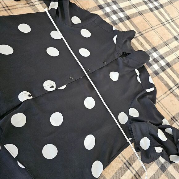 Black and White Polka Dot Women's Top - Picture 8 of 9